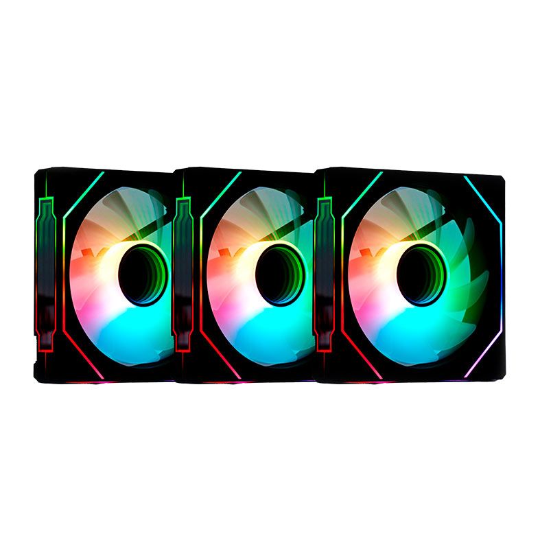 Kit Ventoinhas LikeTec Enigma Dark, ARGB, 3x120mm, Preto, LF-KITARGB-ENIGMA-2079