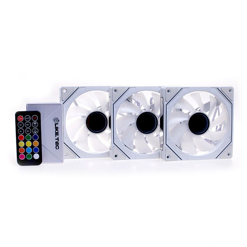 Kit Ventoinhas LikeTec Enigma Snow, ARGB, 3x120mm, Branco, LF-KITARGB-ENIGMA-2080