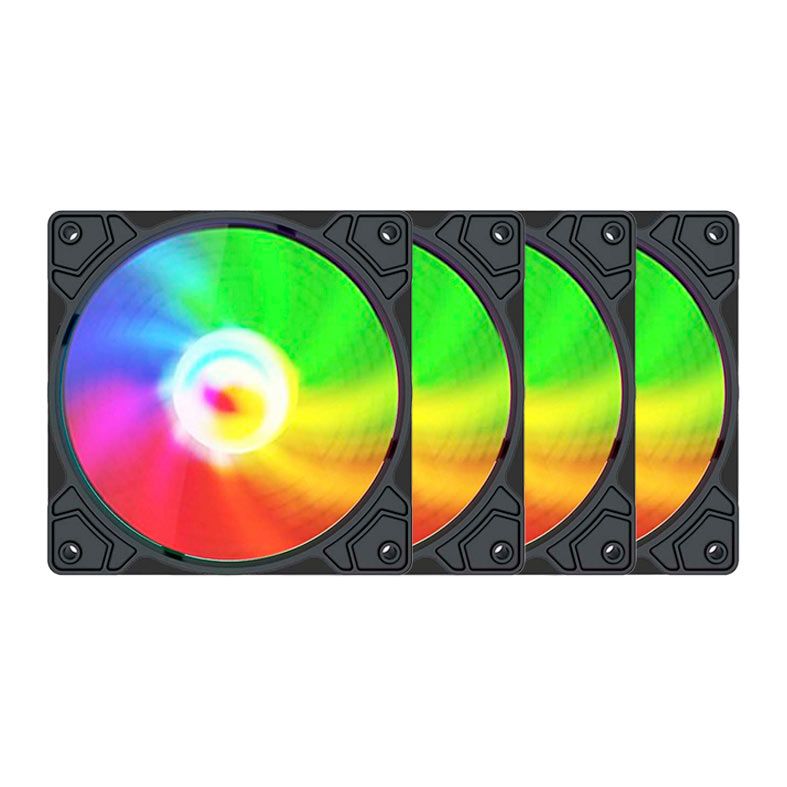 Kit Ventoinhas LikeTec Flash RGB, 4x120mm, Preto, LF-KITRGB-FLASH-2045