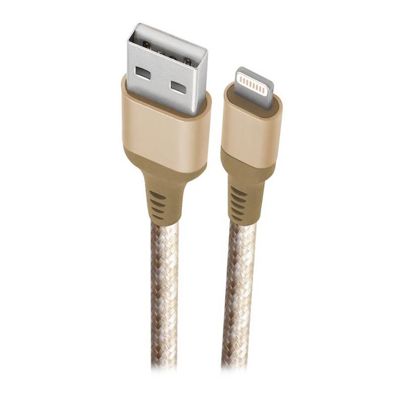 Cabo Lightning Geonav Ultra Resistente 1,5m Nylon Trançado Dourado, LIGH09G
