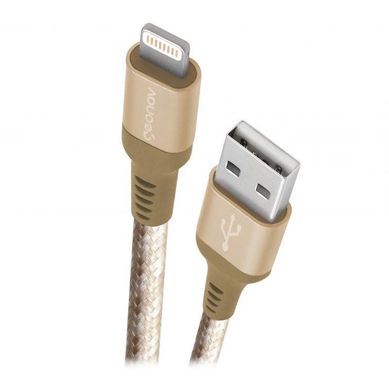 Cabo Lightning Geonav Ultra Resistente 1,5m Nylon Trançado Dourado, LIGH09G