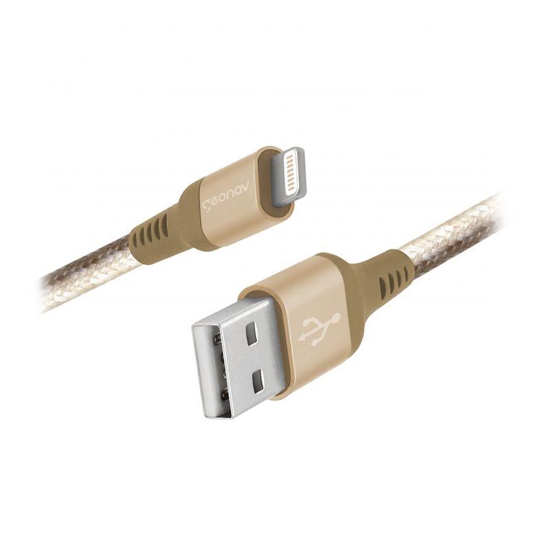 Cabo Lightning Geonav Ultra Resistente 1,5m Nylon Trançado Dourado, LIGH09G
