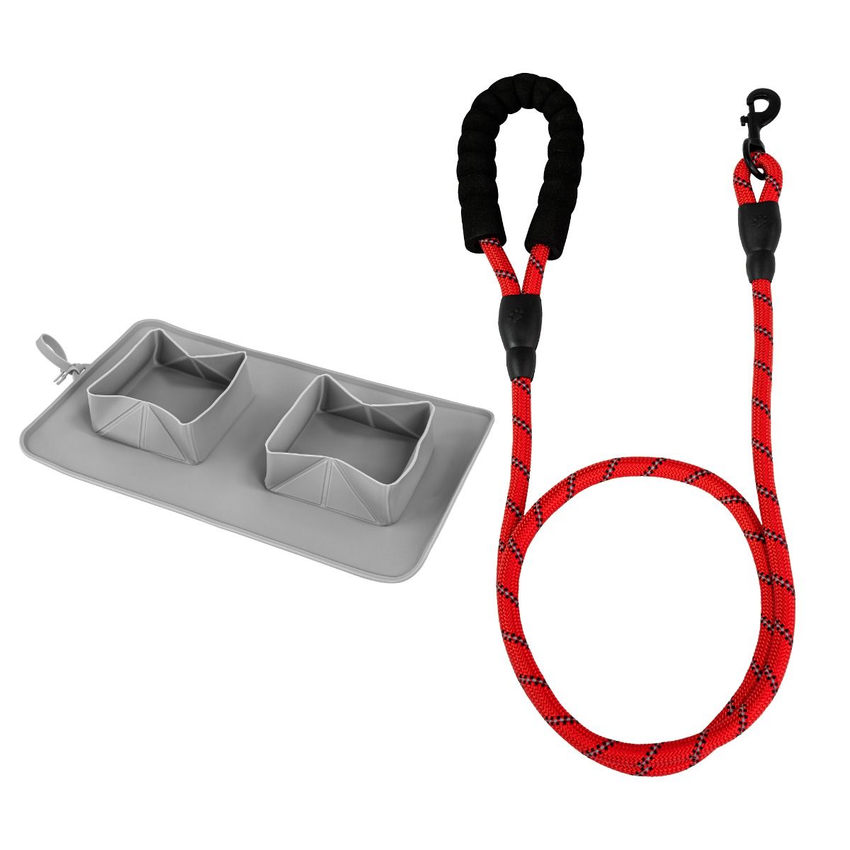 Kit Passeio HikingRope1 1,5m vermelho, RollUpBowl1