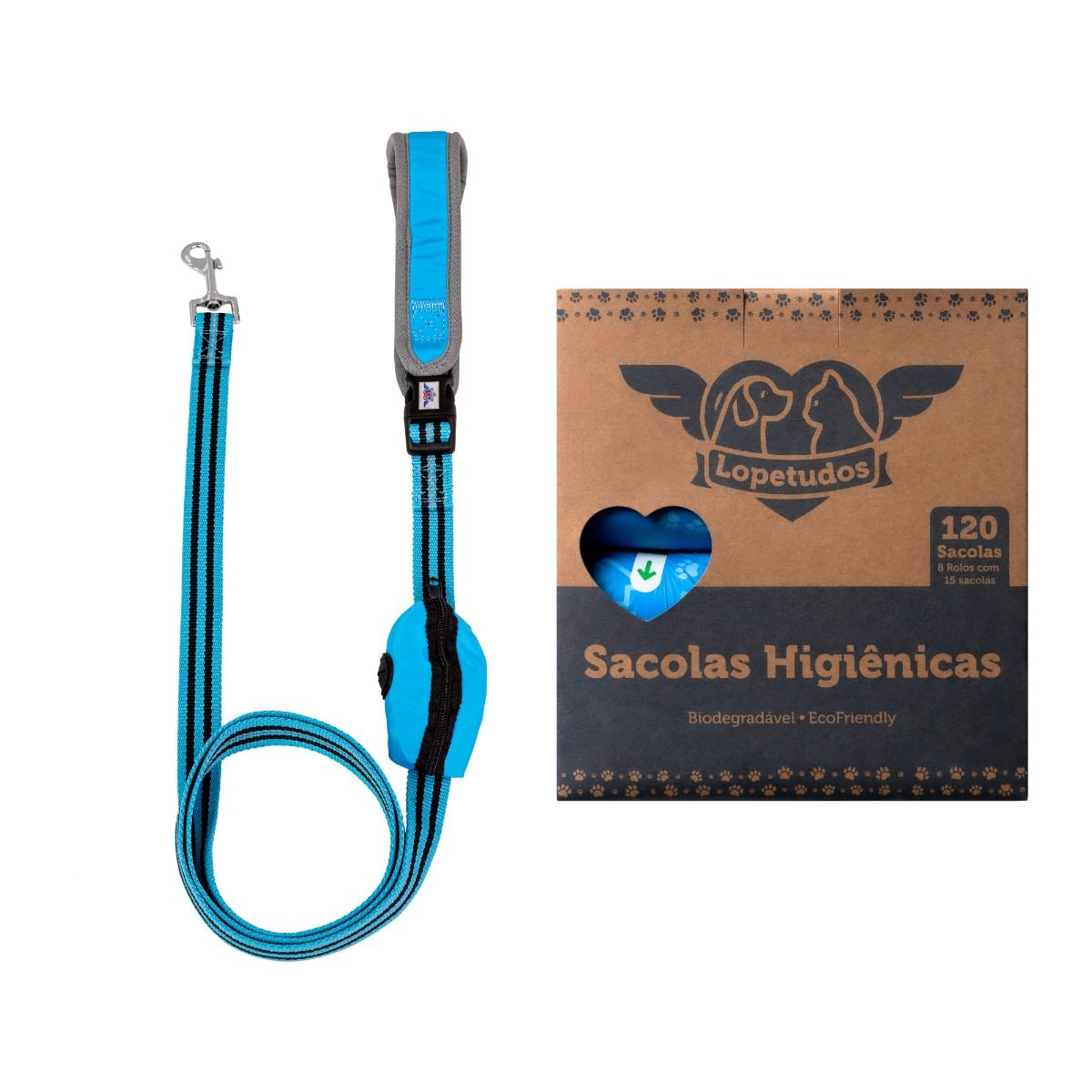 Kit Passeio SmoothRide1 1,8m azul , sacolas 8 rolos