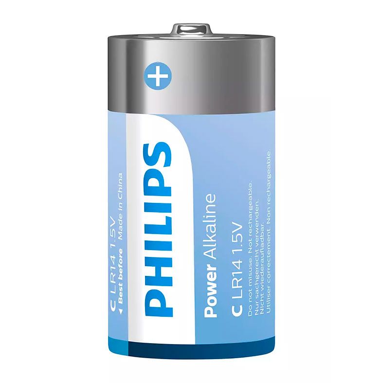 Pilhas Alcalina Philips LR14 C, Tipo-C, 2 Unidades, LR14P2B-59