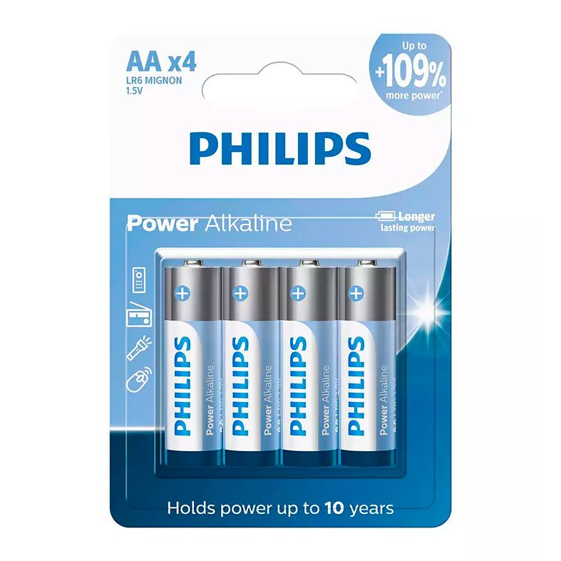 Pilhas Alcalina Philips, AA, 4 Unidades, LR6P4B-59