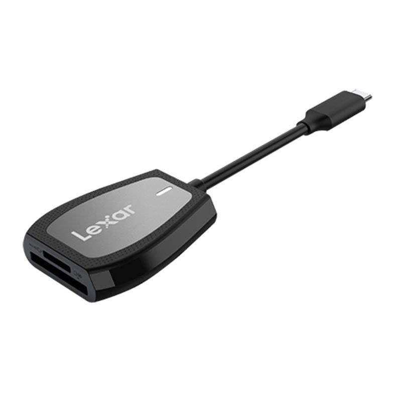 Leitor De Cartao De Memoria Lexar Pro, Dual-Slot, USB-C 3.2, SD/MicroSD UHS-II, Preto, LRW470U-RNHNU