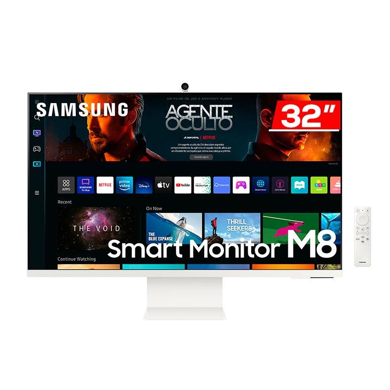 Monitor Smart Samsung M8, 32 Pol., VA, UHD, 4ms, 60Hz, USB, Branco, LS32BM801ULXZD