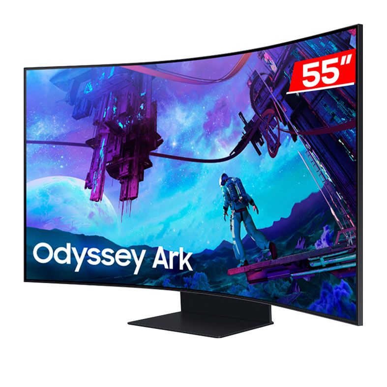 Monitor Samsung Odyssey ARK 2nd Gen, 55 Pol. VA Curvo, UHD 4K, 1ms, 165Hz, FreeSync Premium PRO, HDMI/DP, LS55CG97WNLXZD
