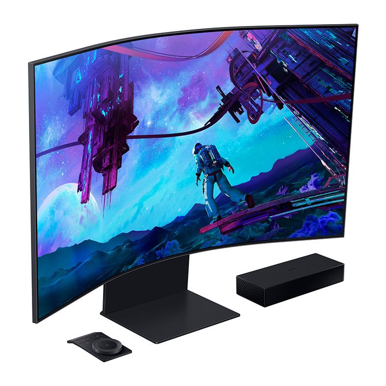 Monitor Samsung Odyssey ARK 2nd Gen, 55 Pol. VA Curvo, UHD 4K, 1ms, 165Hz, FreeSync Premium PRO, HDMI/DP, LS55CG97WNLXZD