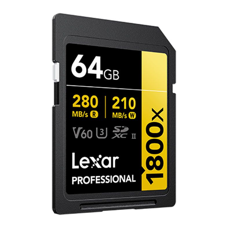Cartao de Memoria Lexar Professional 1800x Gold Series, 64GB, SDXC UHS-II, LSD1800064G-BNNNU
