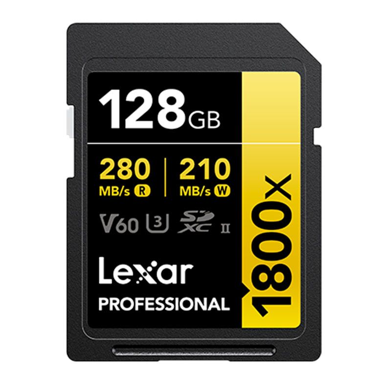 Cartao de Memoria Lexar Professional 1800x Gold Series, 128GB, SDXC UHS-II, LSD1800128G-BNNNU