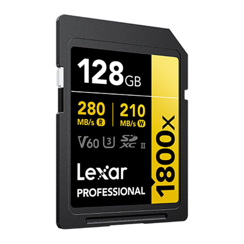 Cartao de Memoria Lexar Professional 1800x Gold Series, 128GB, SDXC UHS-II, LSD1800128G-BNNNU