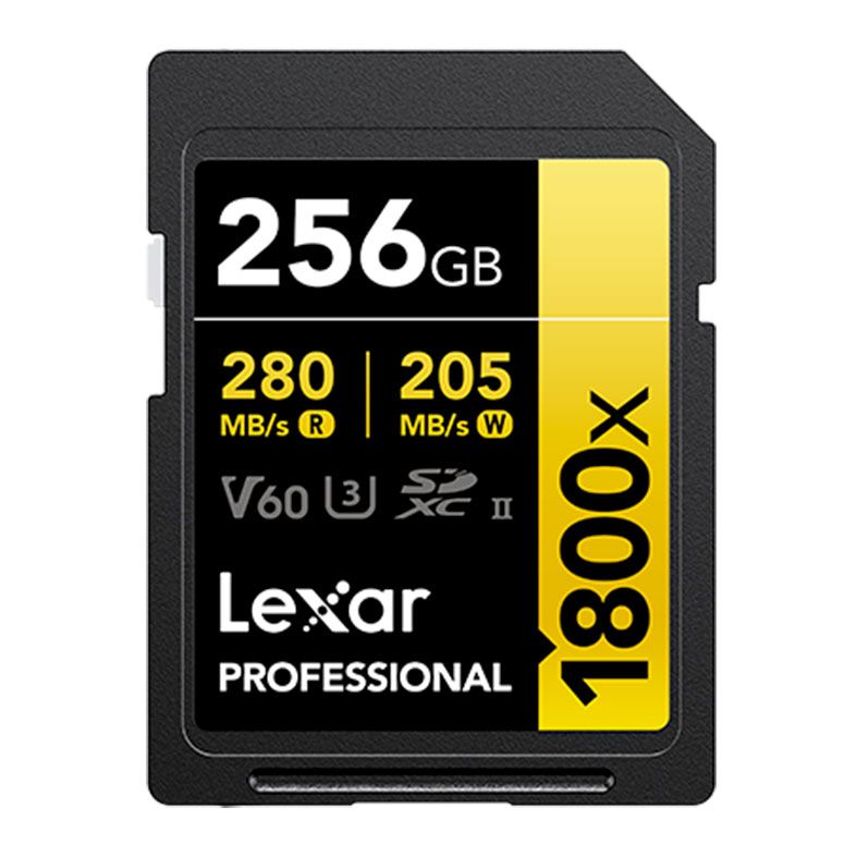 Cartao de Memoria Lexar Professional 1800x Gold Series, 256GB, SDXC UHS-II, LSD1800256G-BNNNU