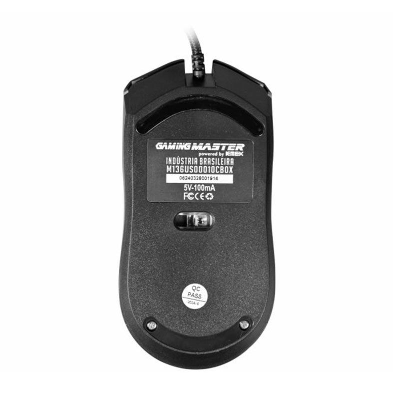 Mouse K-MEX M136, RGB, 7200DPI, 5 Botoes, USB, Preto, M136US00010CB0X