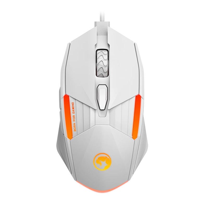 Mouse Gamer Marvo M291, Rainbow, USB, 6400DPI, 6 Botoes, Branco, M291-WH