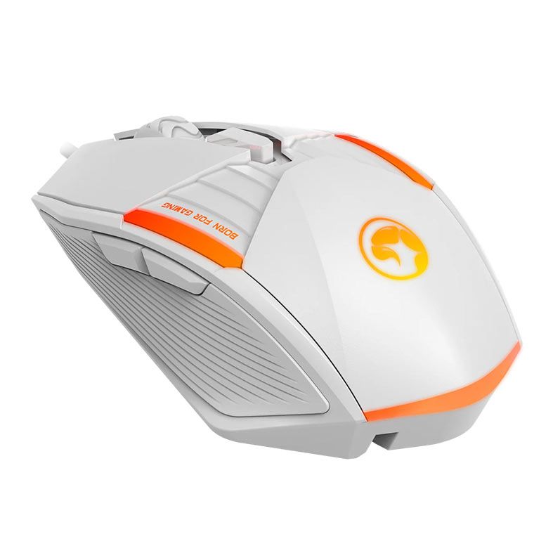 Mouse Gamer Marvo M291, Rainbow, USB, 6400DPI, 6 Botoes, Branco, M291-WH