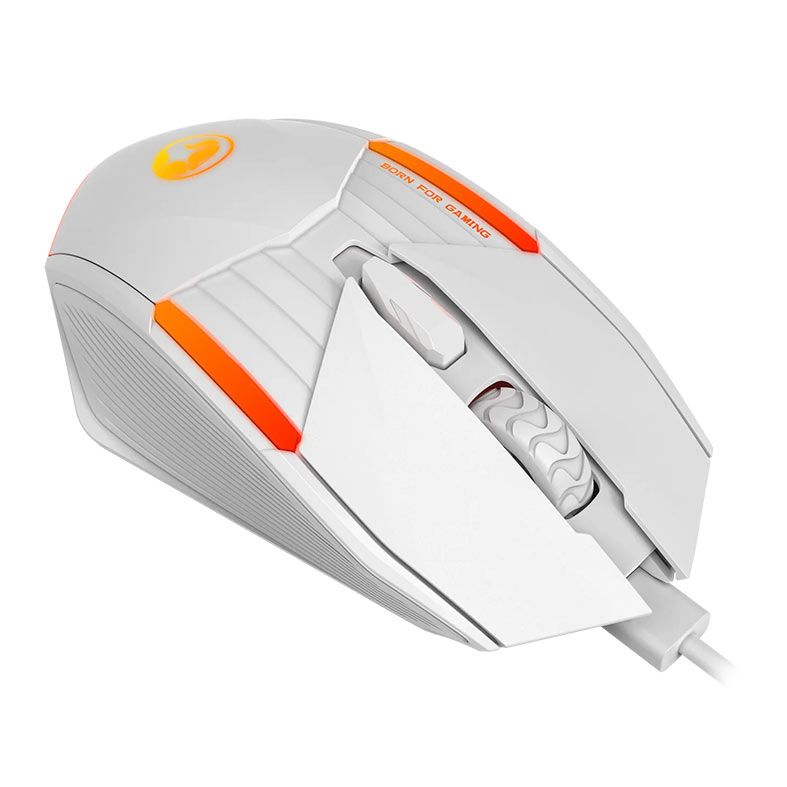Mouse Gamer Marvo M291, Rainbow, USB, 6400DPI, 6 Botoes, Branco, M291-WH