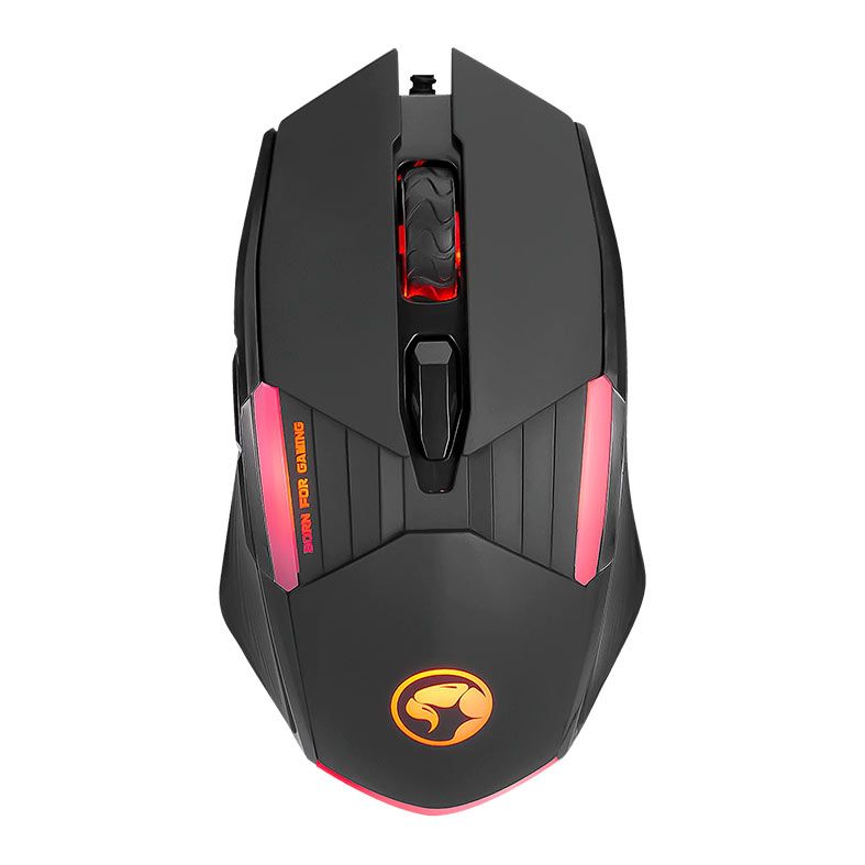 Mouse Gamer Marvo M291, Rainbow, USB, 6400DPI, 6 Botoes, Preto, M291