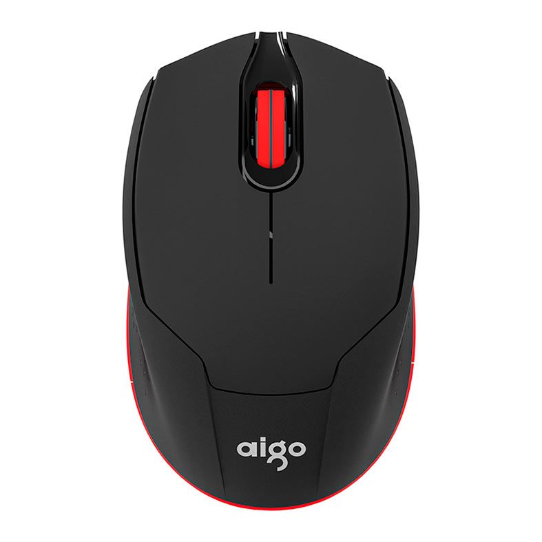 Mouse Aigo M33, 1600DPI, 3 Botoes, Bluetooth, Preto e Vermelho, M33 BLACK E RED