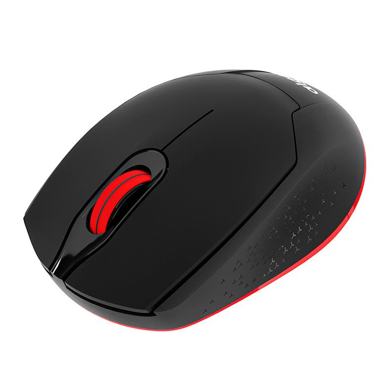 Mouse Aigo M33, 1600DPI, 3 Botoes, Bluetooth, Preto e Vermelho, M33 BLACK E RED