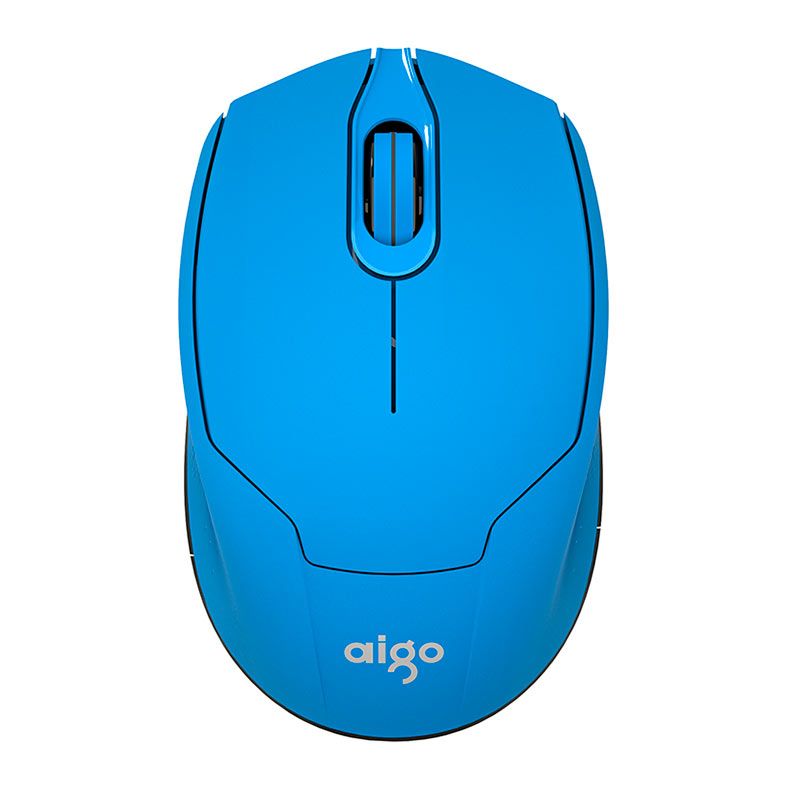 Mouse Aigo M33, 1600DPI, 3 Botoes, Bluetooth, Azul e Preto, M33 BLUE E BLACK