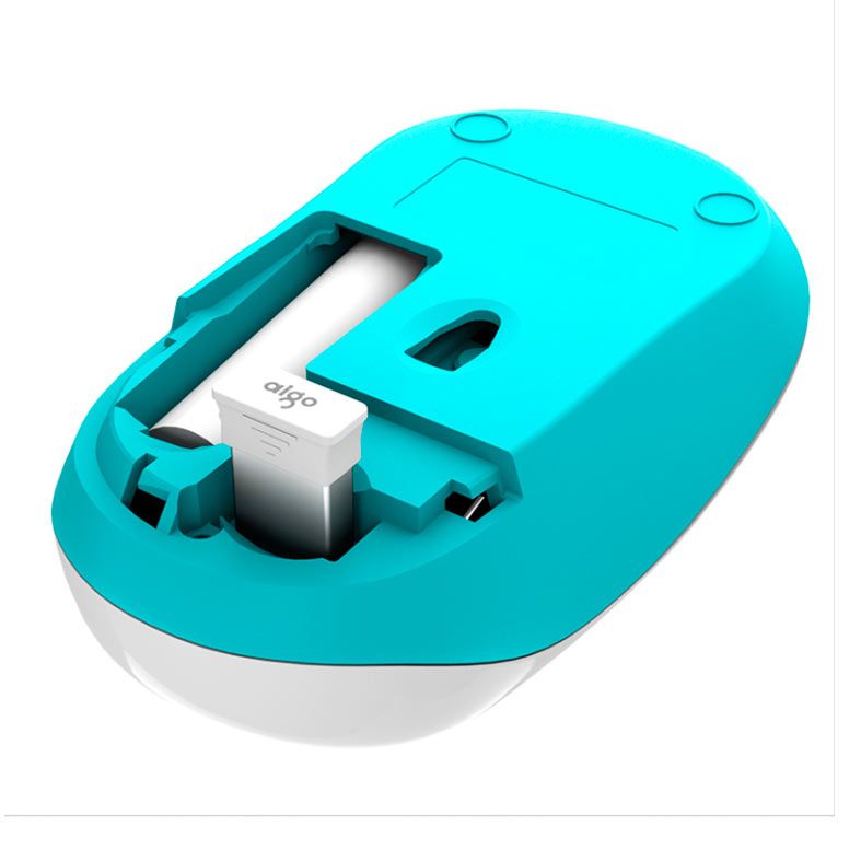 Mouse Aigo M35, 1600DPI, 3 Botoes, Bluetooth, Branco e Verde, M35 WHITE E GREEN