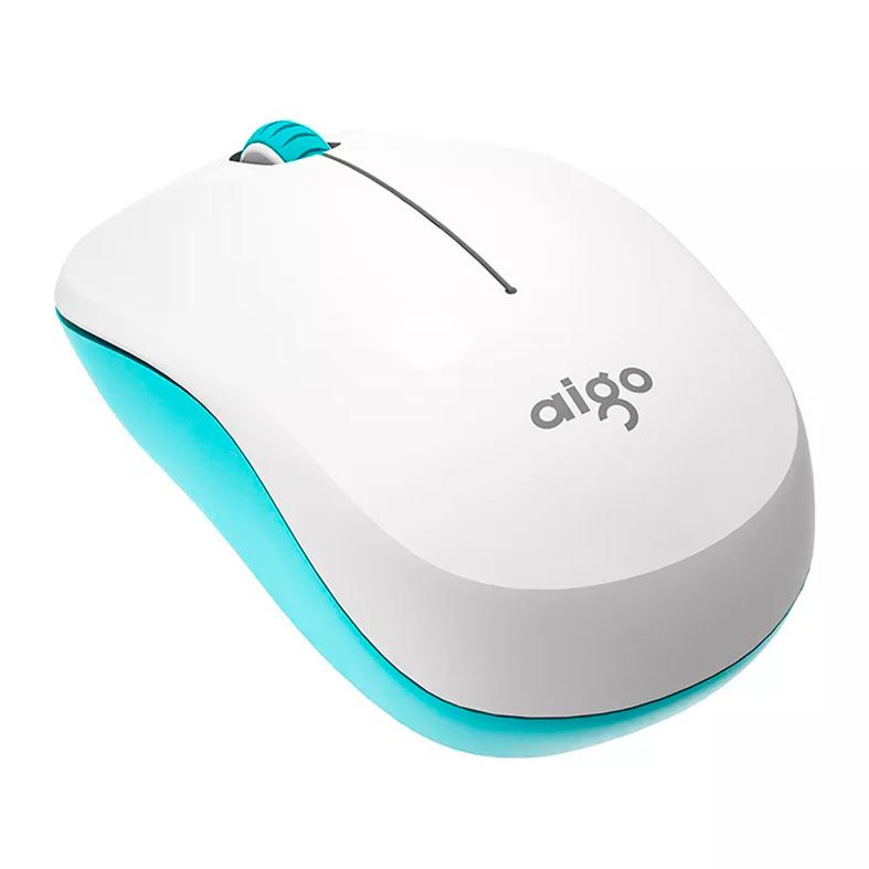 Mouse Aigo M35, 1600DPI, 3 Botoes, Bluetooth, Branco e Verde, M35 WHITE E GREEN