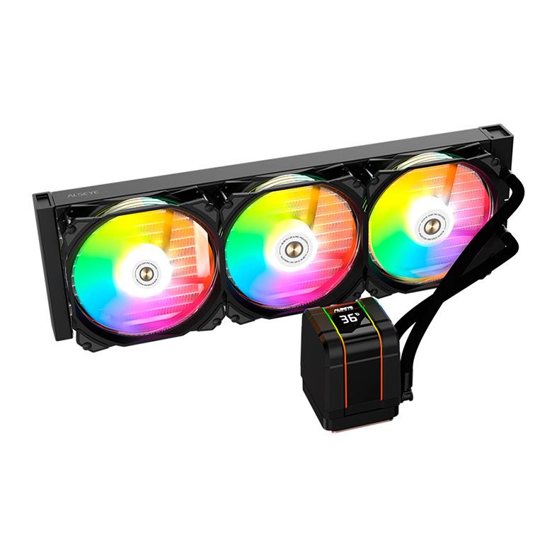 Water Cooler Alseye Max M360 Plus II, ARGB, 360mm, Preto, M360-PLUSB2-ALSEYE