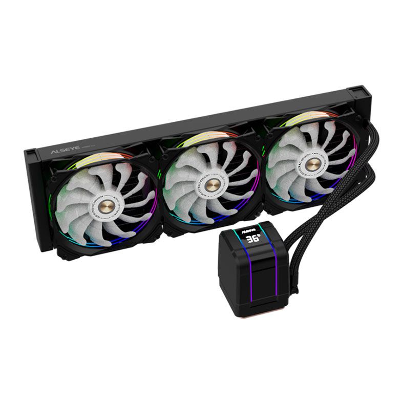 Water Cooler Alseye Max M360 Plus II, ARGB, 360mm, Preto, M360-PLUSB2-ALSEYE