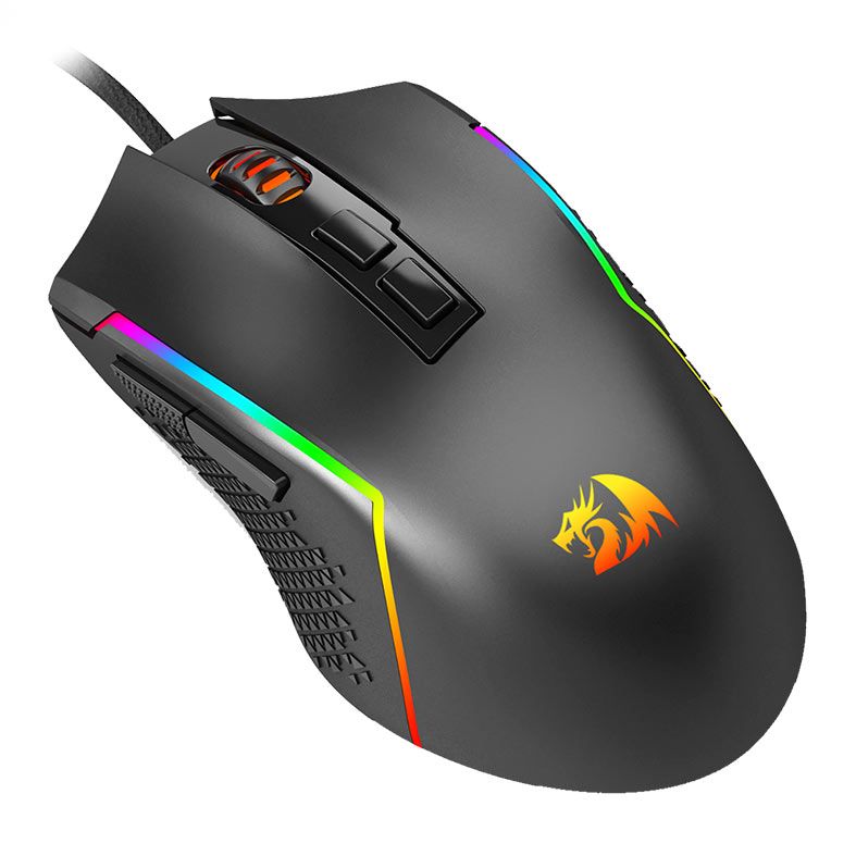 Mouse Gamer Redragon Trident Lite, RGB, 8000DPI, 7 Botoes, Preto, M613-RGB