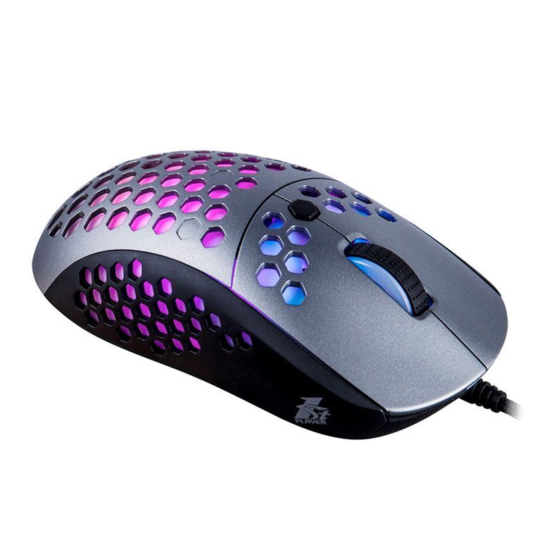 Mouse Gamer 1STPlayer M6, RGB, 10000DPI, 6 Botoes, Cinza, M6RGB