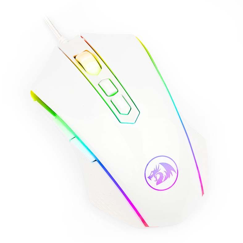 Mouse Gamer Redragon Memeanlion Lunar White RGB 10000DPI, M710W-RGB