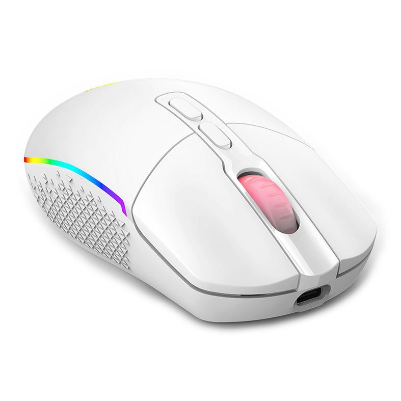 Mouse Gamer Redragon Invader Pro, RGB, 10000DPI, 8 Botoes, Wireless, Branco, M719W-RGB-PRO