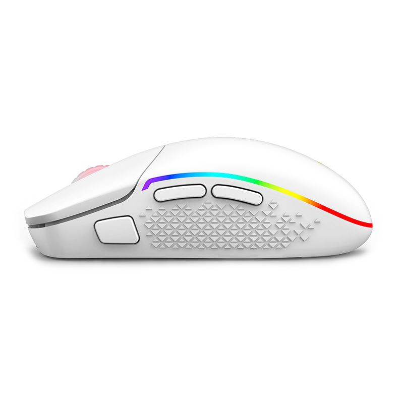 Mouse Gamer Redragon Invader Pro, RGB, 10000DPI, 8 Botoes, Wireless, Branco, M719W-RGB-PRO