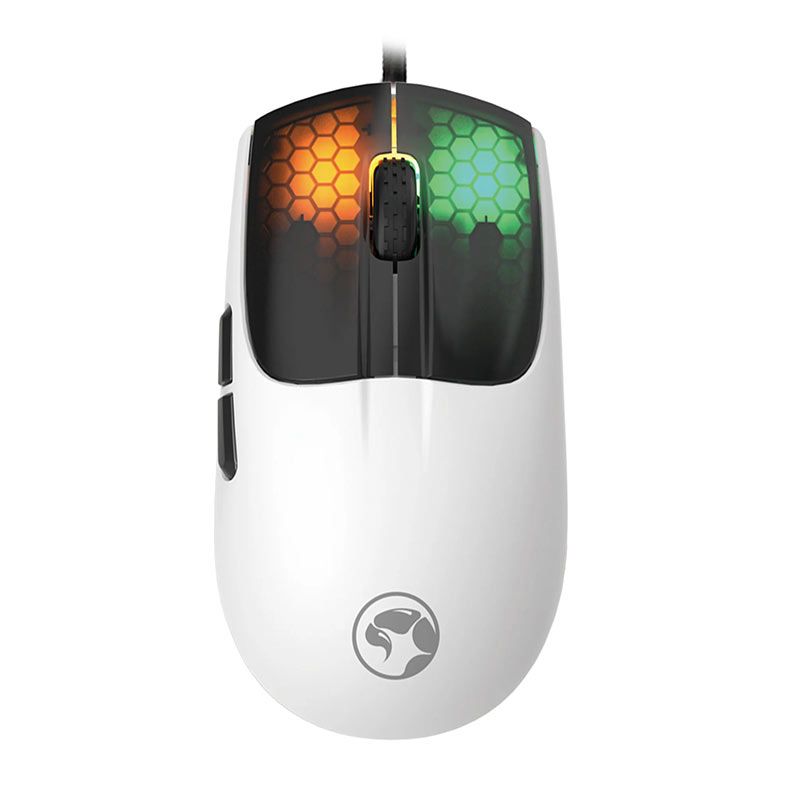 Mouse Gamer Marvo M727, RGB, USB, 12000DPI, 6 Botoes, Branco, M727