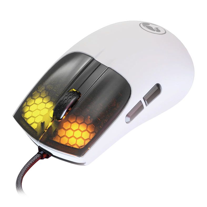 Mouse Gamer Marvo M727, RGB, USB, 12000DPI, 6 Botoes, Branco, M727