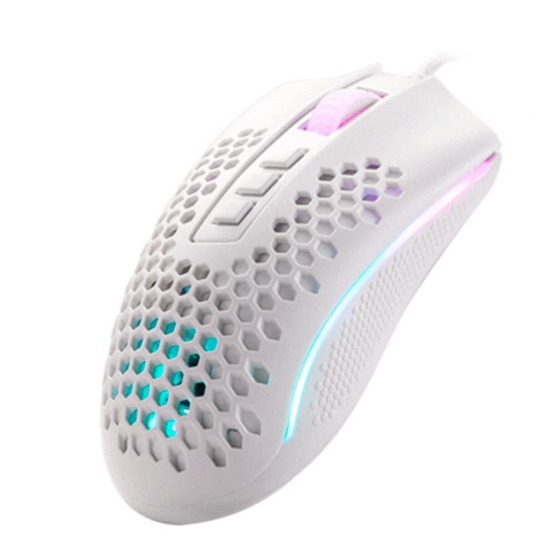 Mouse Gamer Redragon Storm Lunar White RGB 12400DPI, M808W-RGB