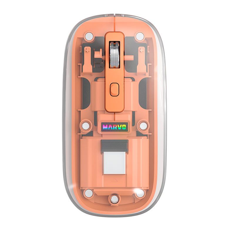 Mouse Marvo M810W, Rainbow, Wireless, 1600DPI, Laranja, M810W-OR