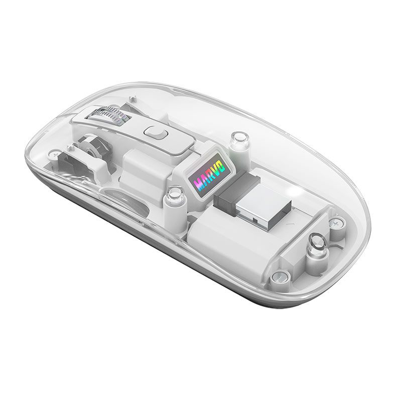 Mouse Marvo M810W, Rainbow, Wireless, 1600DPI, Branco, M810W-WTH