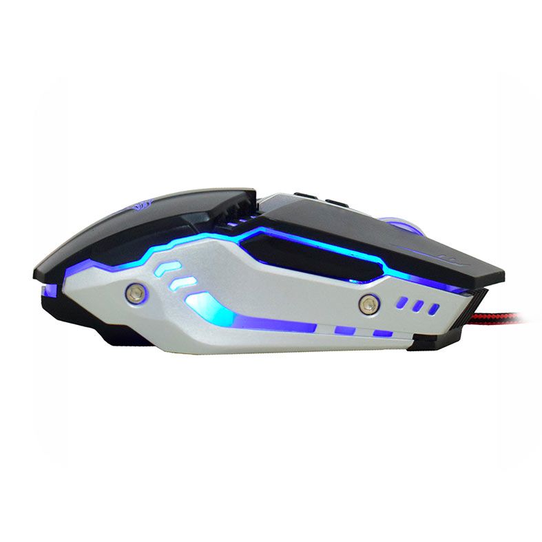 Mouse Gamer K-MEX M900, Rainbow, 3200DPI, 7 Botoes, Preto e Prata, M9000US0001CB0X