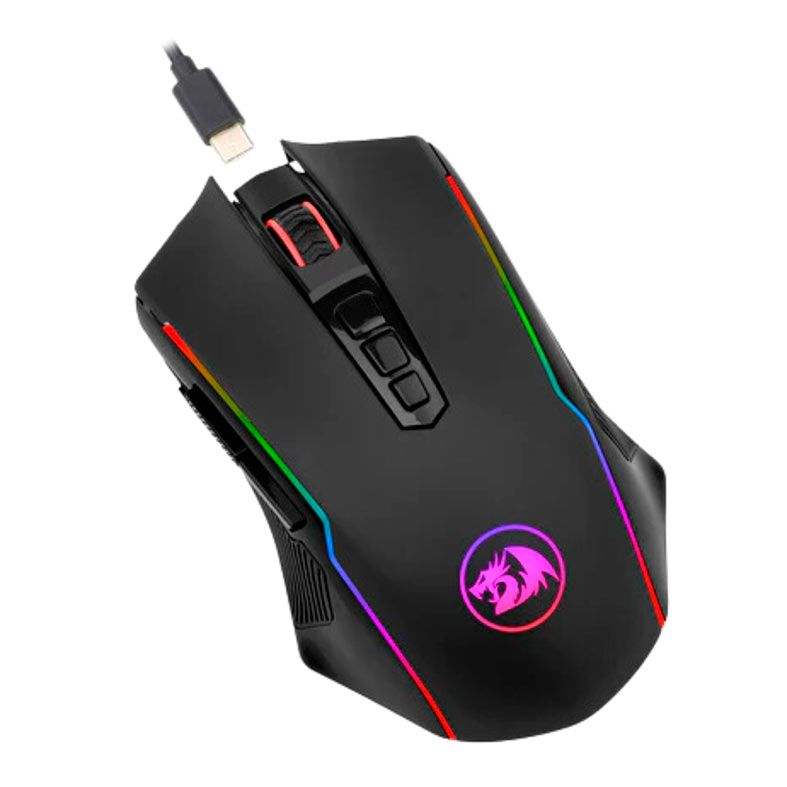 Mouse Gamer Redragon Ranger Lite, Wireless, RGB, 8000DPI, 9 Botoes, Preto, M910-KS