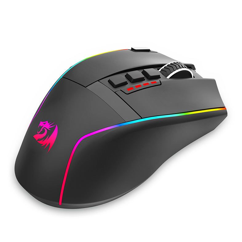 Mouse Gamer Redragon Swain, RGB, 16000DPI, 9 Botoes, Wireless, Preto, M915RGB-WL