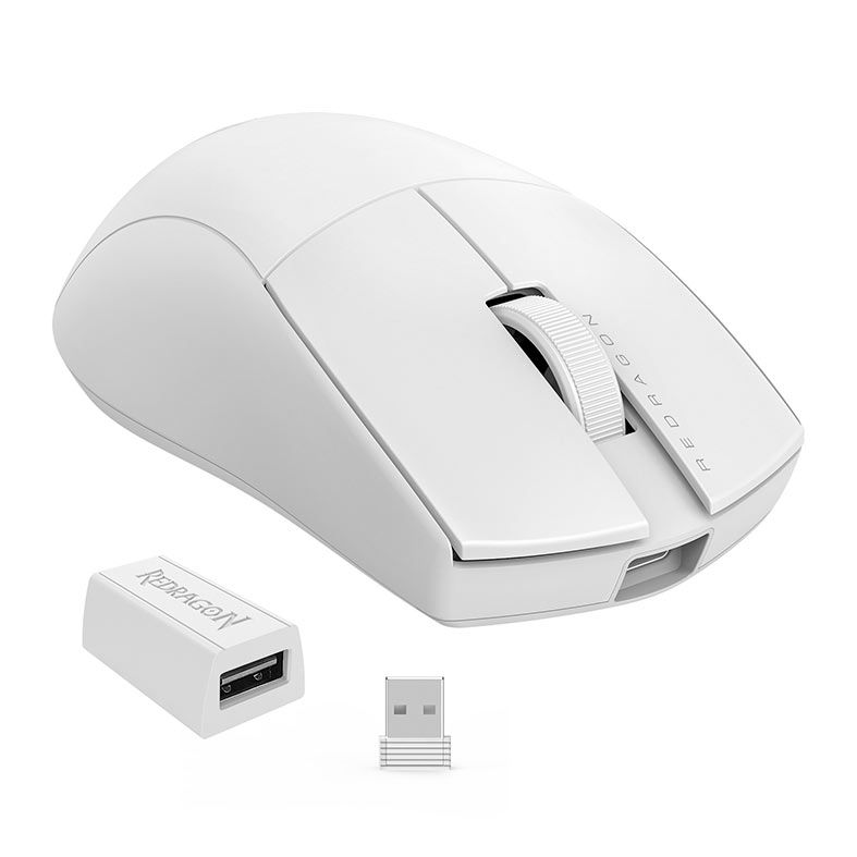 Mouse Gamer Redragon King Pro, 26000DPI, 5 Botoes, Wireless, Branco, M916W-PRO-1K