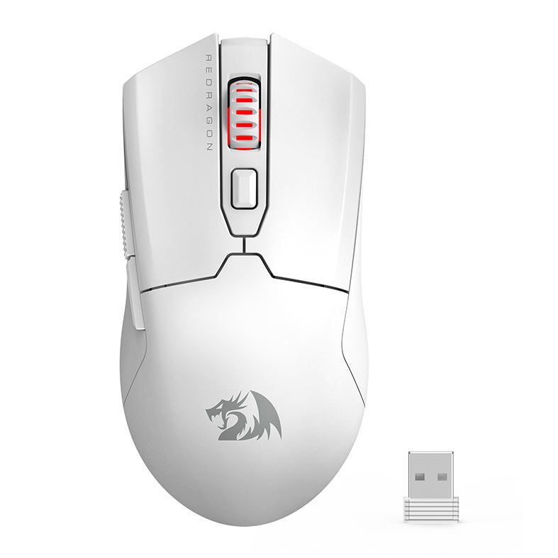 Mouse Gamer Redragon Fyzu Pro, Wireless, 26000DPI, 6 Botoes, Branco, M995W-PRO