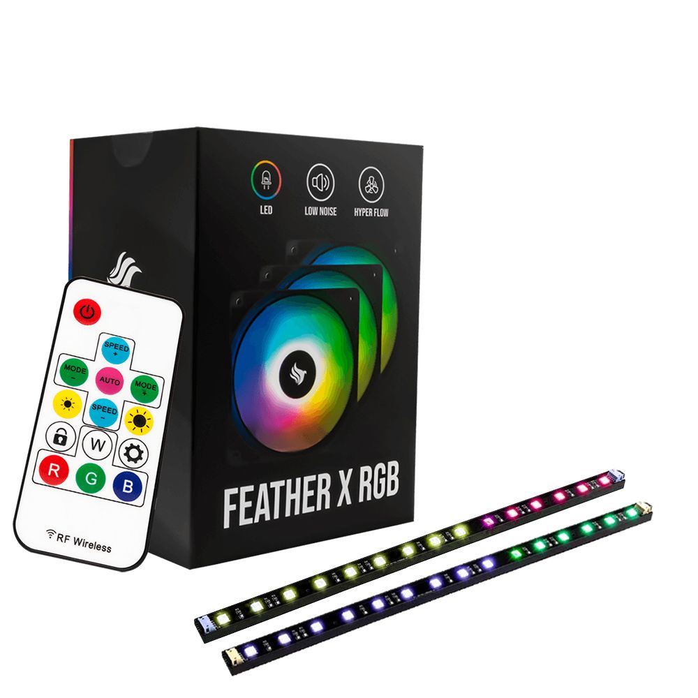 Kit Ventoinhas Pichau Gaming Feather X RGB 3x120mm + Barra de LED Aigo Magical Light Bar 2x30cm RGB