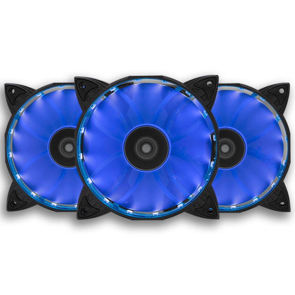 Kit Ventoinha Mancer 3X120mm Z100 Led Azul, KIT-03-Z100-AZUL