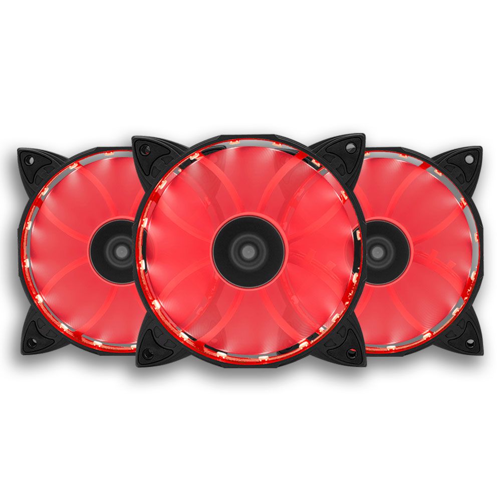 Kit Ventoinha Mancer 3X120mm Z100 Led Vermelho, KIT-03-Z100-VERMELHO