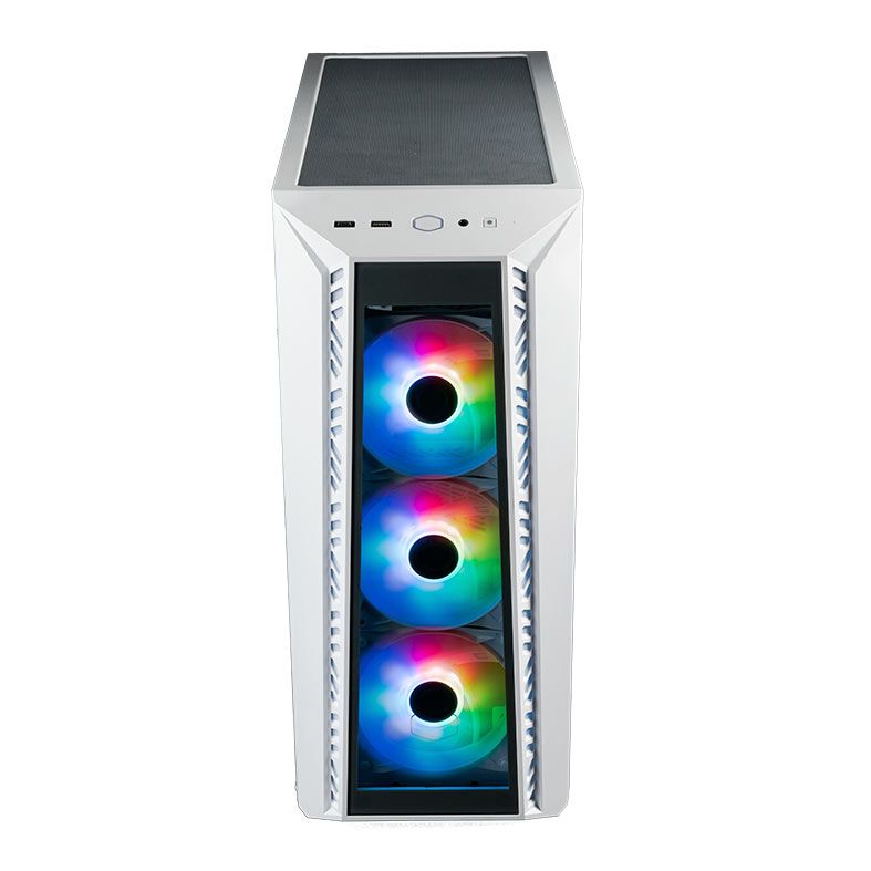 Gabinete Gamer Cooler Master Masterbox 520, ARGB, Lateral de Vidro, 4 Fans, Branco, MB520-WGNN-S01