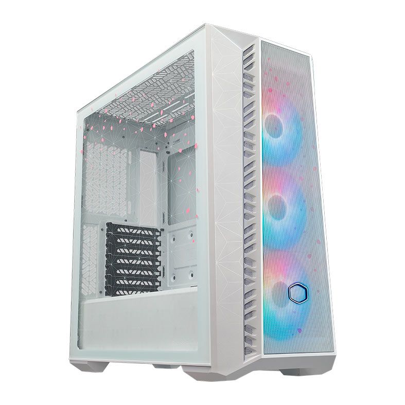Gabinete Gamer Cooler Master Masterbox MB520 Sakura, Mid-Tower, Lateral de Vidro, Com 3 Fans, Branco, MB520-WGNN-S02